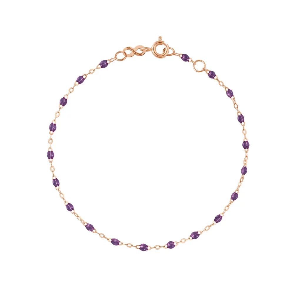Gigi Clozeau - Bracelet violet classique, or rose, 17 cm