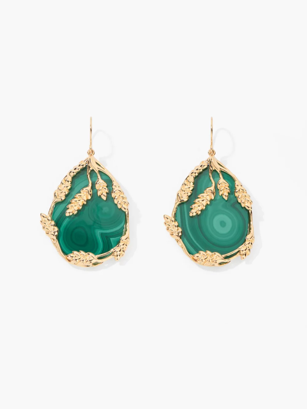 Aurélie Bidermann - Boucles d'oreilles Françoise Malachite