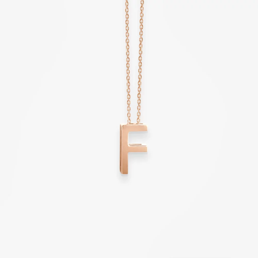 VANRYCKE - Collier abécédaire or rose F – Image 2