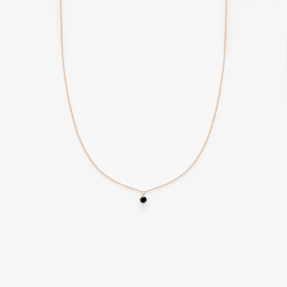 VANRYCKE - Collier Stardust or rose diamant noir