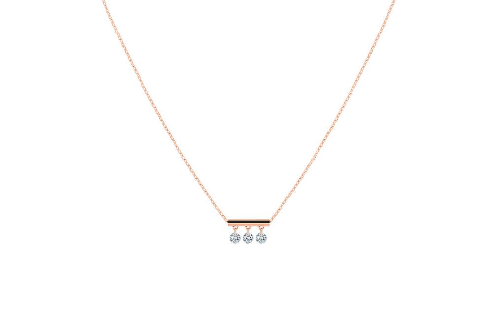 La Brune & la Blonde - Collier pampilles or rose, diamants