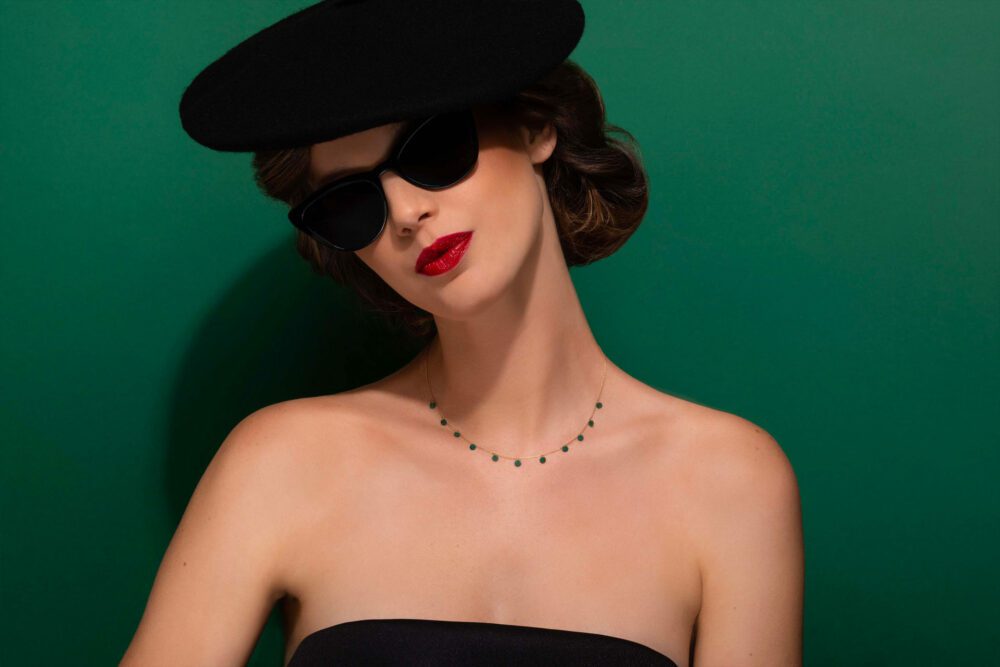 La Brune & la Blonde - Collier Polka malachite – Image 2