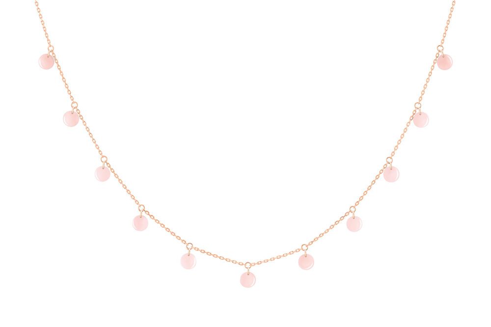 La Brune & la Blonde - Collier Polka opale rose