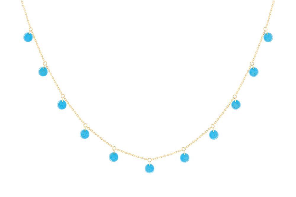 La Brune & la Blonde - Collier Polka turquoise