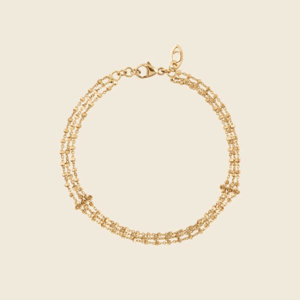 Charlet - Bracelet diamanté triple chaines or jaune