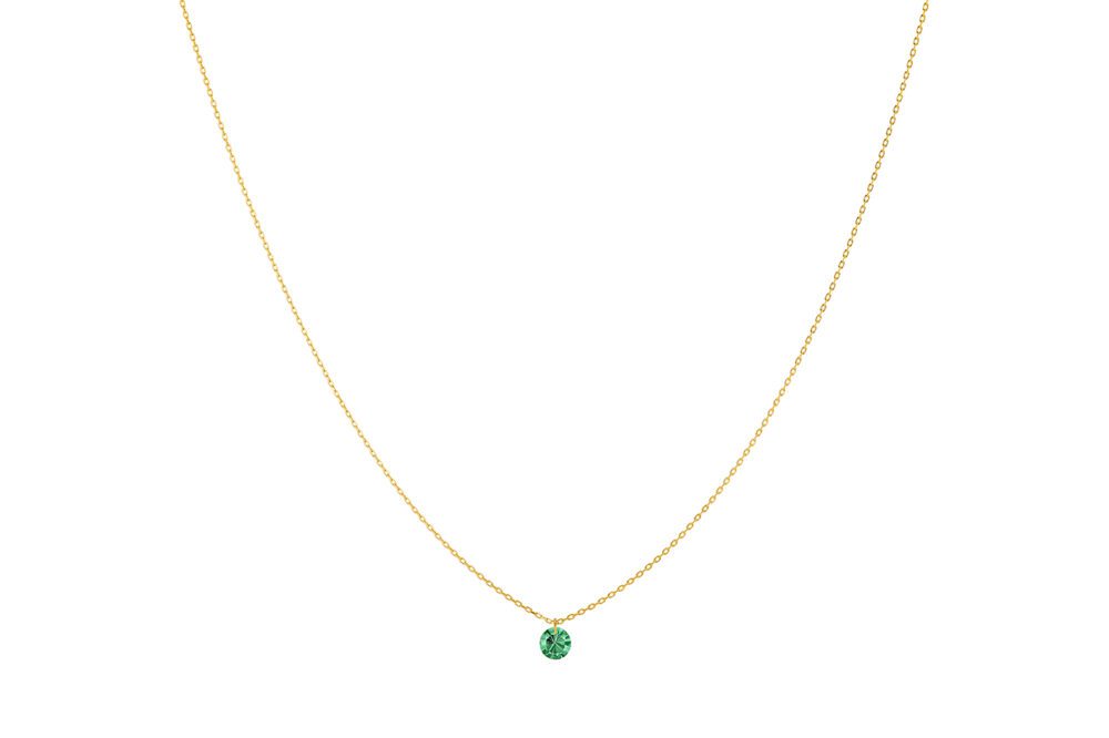 La Brune & la Blonde - Collier Confetti or jaune, émeraude