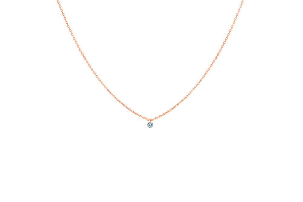 La Brune & la Blonde - Collier 360° or rose, diamant