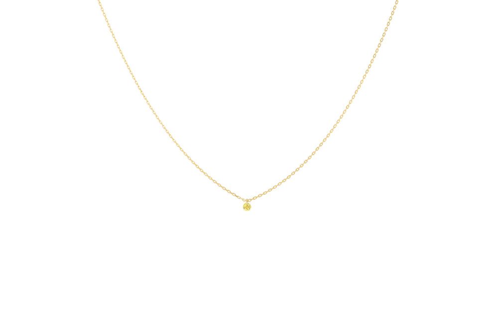 La Brune & la Blonde - Collier mini Confetti or jaune, saphir jaune