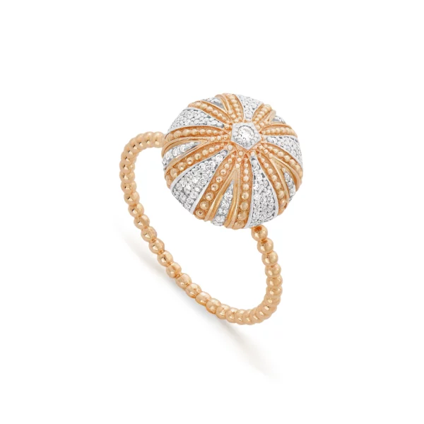 Maria Battaglia - Bague oursin moyen modèle or rose & diamants