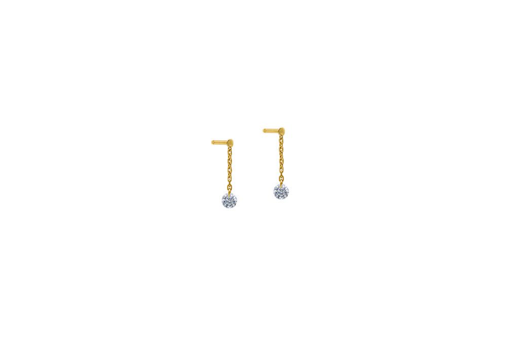 La Brune & la Blonde - Mini pendant or jaune, diamants 0.40cts