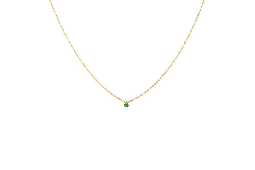 La Brune & la Blonde - Collier mini Confetti or jaune, tsavorite