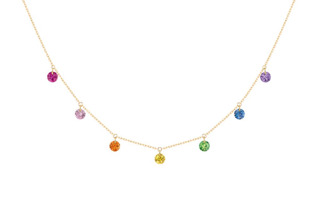 La Brune & la Blonde - Collier Confetti rainbow or jaune, 2cts – Image 2