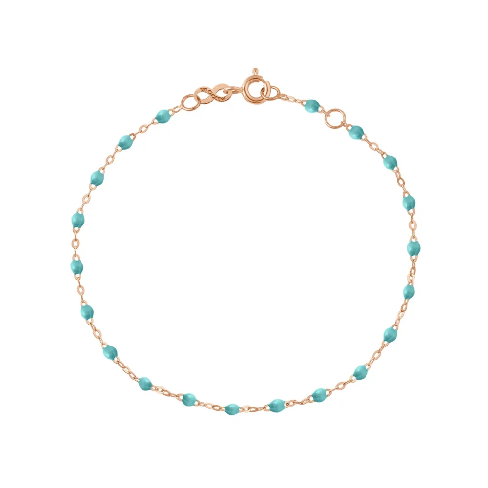 Gigi Clozeau - Bracelet turquoise vert classique, or rose, 17 cm
