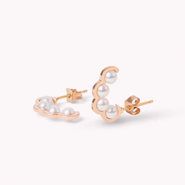D1928 - Coco Beach - Boucle d'oreille en or rose et perle de culture blanche - vendue à l’unité