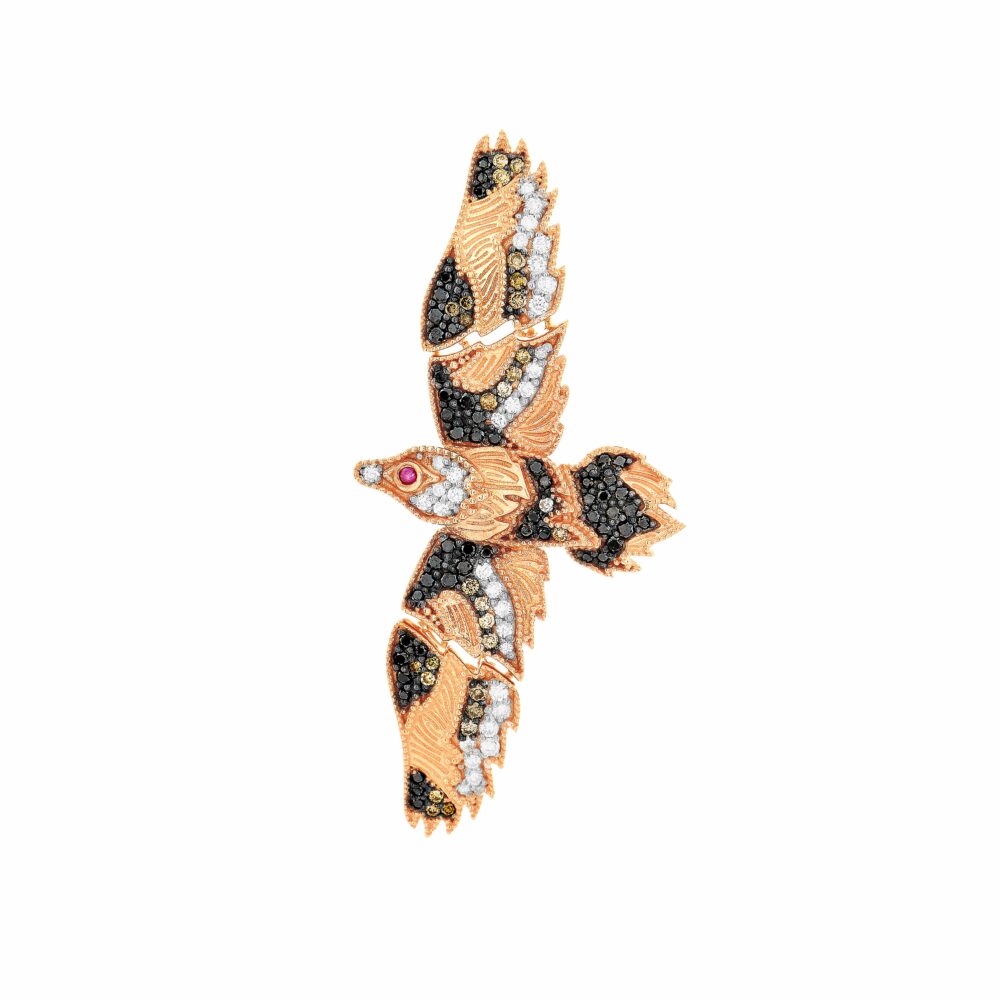 Maria Battaglia - Mono boucle l'Altore or rose diamants bicolores
