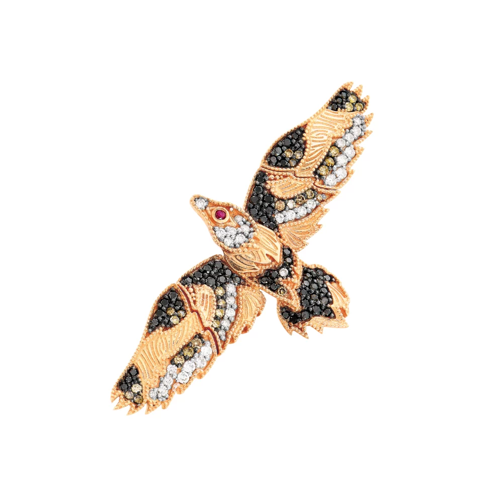 Maria Battaglia - Mono boucle l'Altore or rose diamants bicolores – Image 3