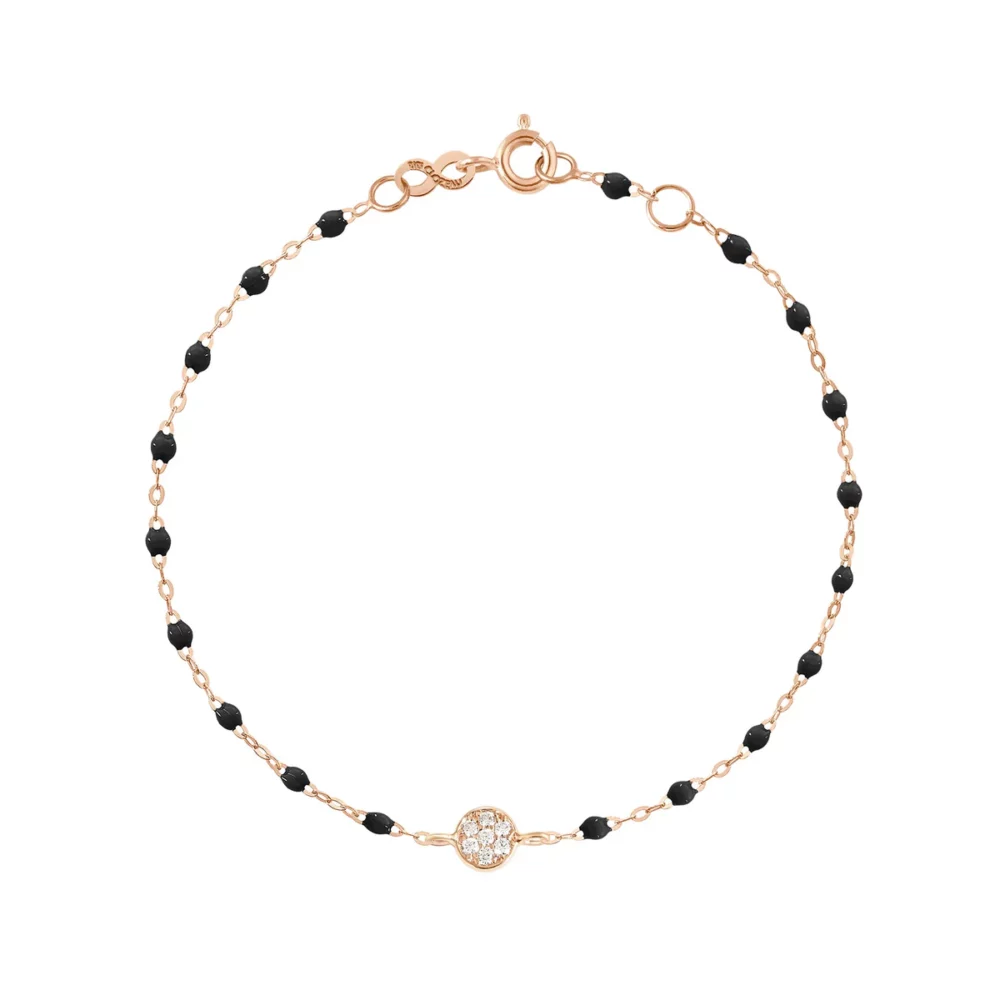 Gigi Clozeau - Bracelet puce, or rose diamants résine noire