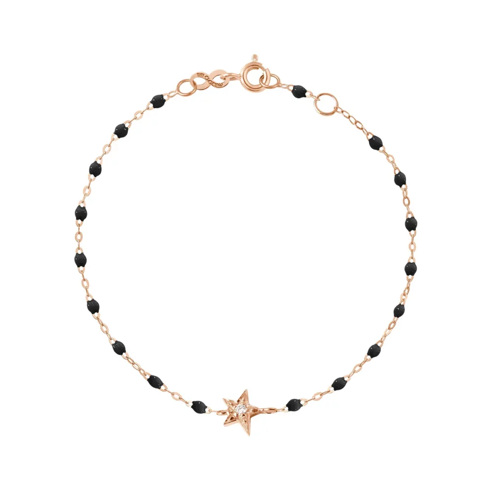 Gigi Clozeau - Bracelet étoile, or rose diamant résine noire