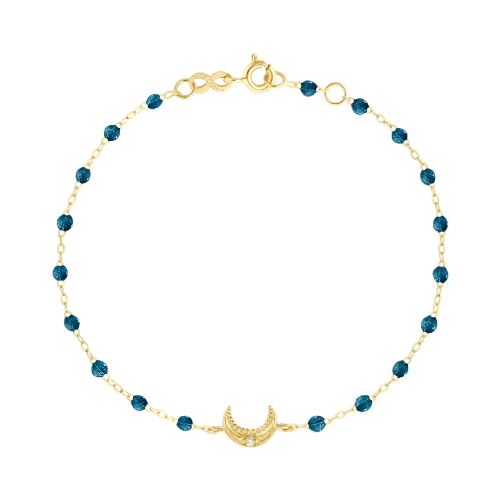 Gigi Clozeau - Bracelet lune, or jaune diamant résine jungle