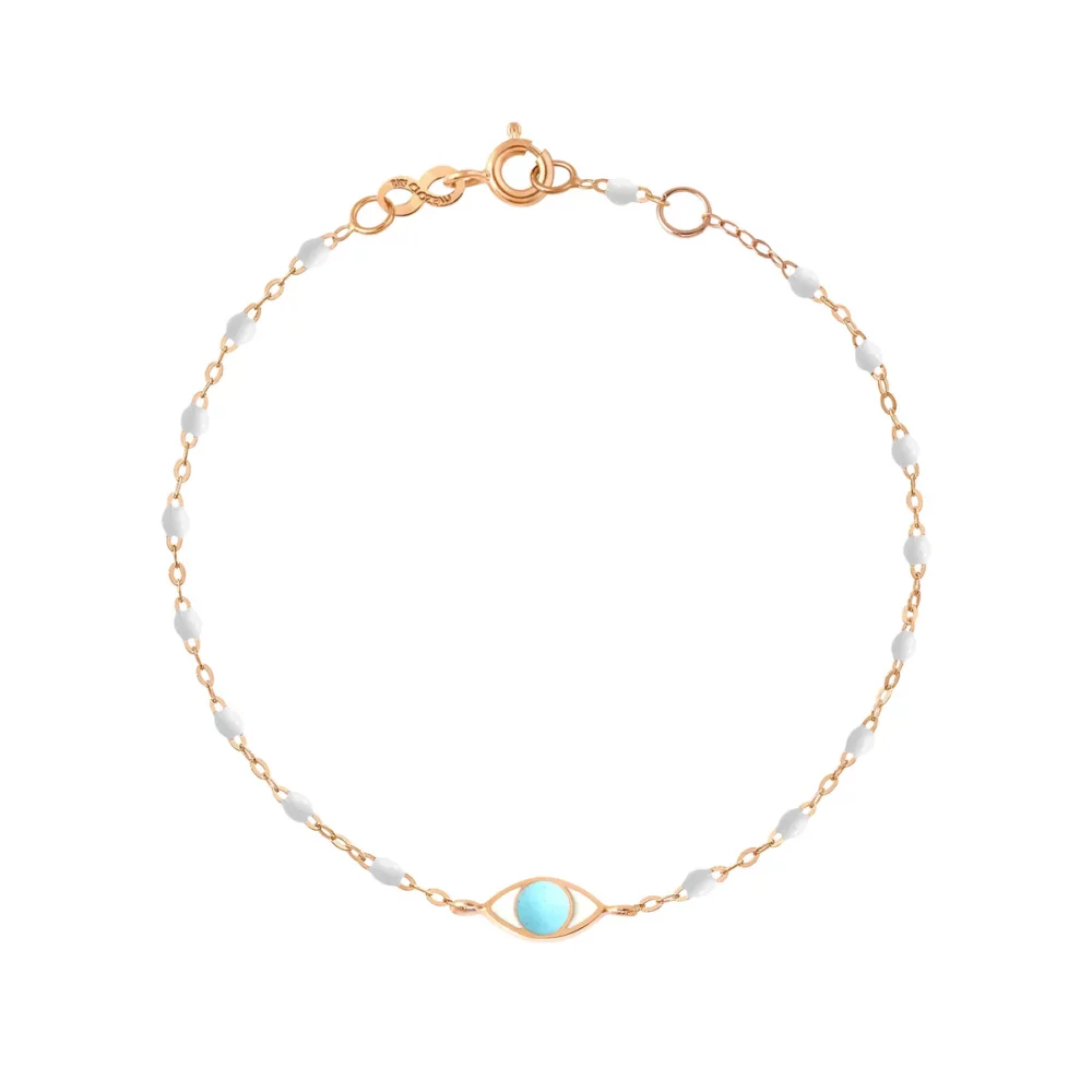 Gigi Clozeau - Bracelet Œil, or rose résine blanche