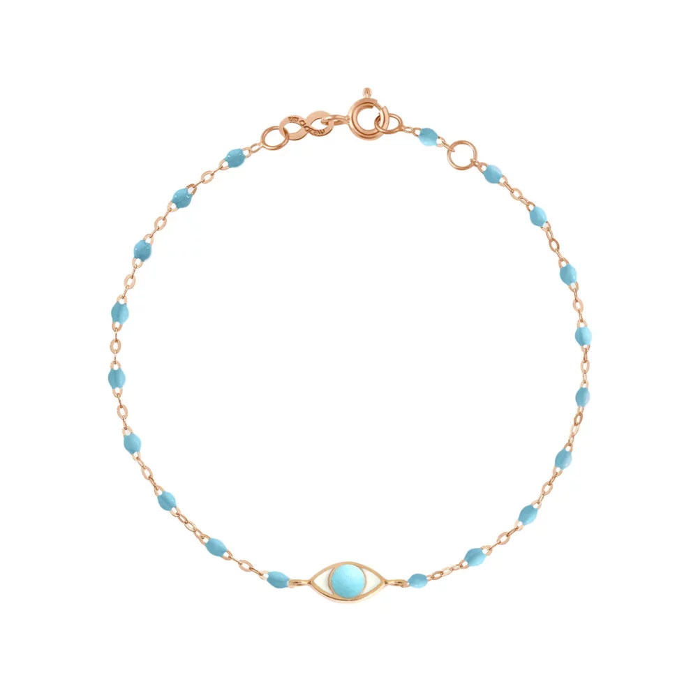 Gigi Clozeau - Bracelet Oeil, or rose résine turquoise