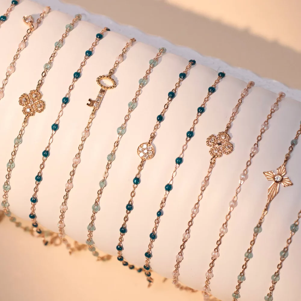 Gigi Clozeau - Bracelet puce, or rose diamants résine jungle – Image 2