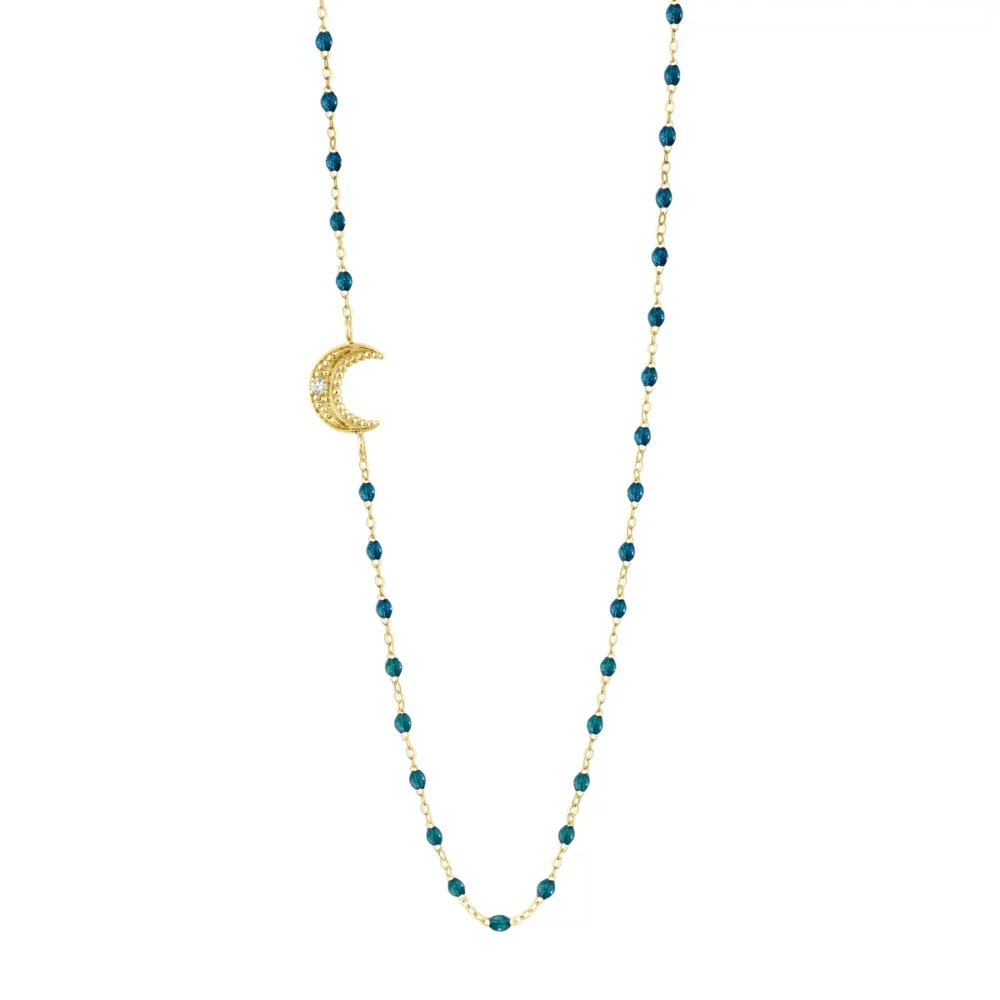 Gigi Clozeau - Collier lune, or jaune diamant résine jungle