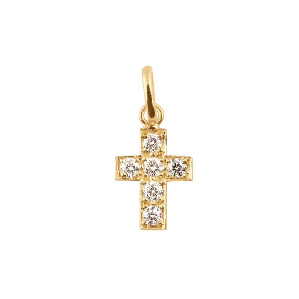 Gigi Clozeau - Pendentif croix or jaune, diamants