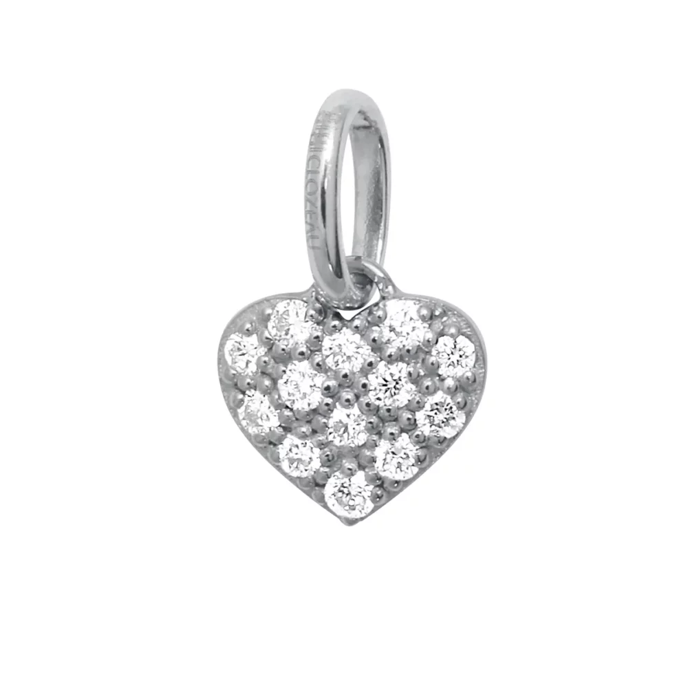 Gigi Clozeau - Pendentif cœur In love or gris, diamants