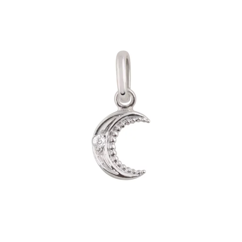 Gigi Clozeau - Pendentif lune or gris, diamant