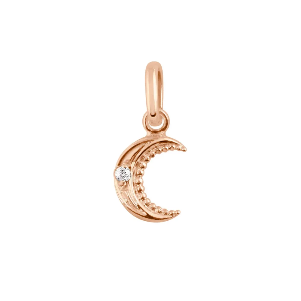 Gigi Clozeau - Pendentif lune or rose, diamant