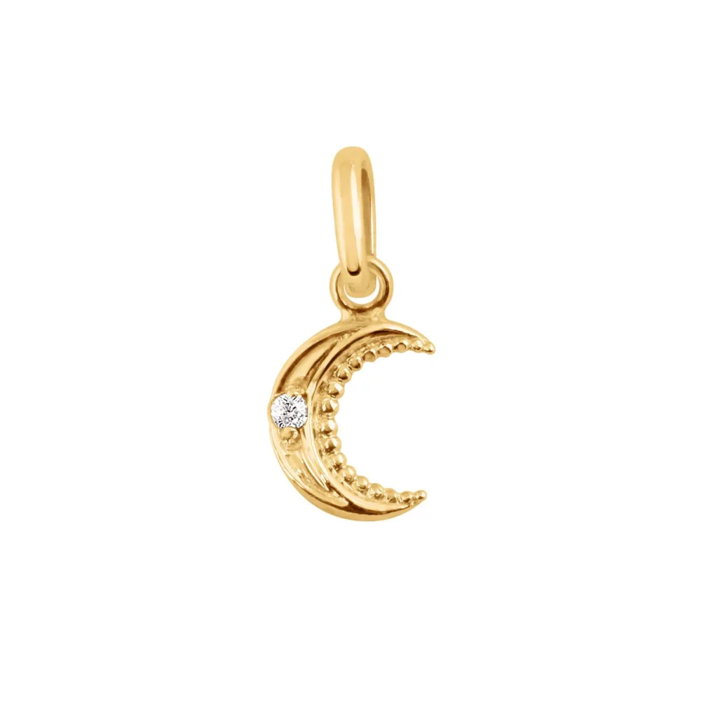 Gigi Clozeau - Pendentif lune or jaune, diamants