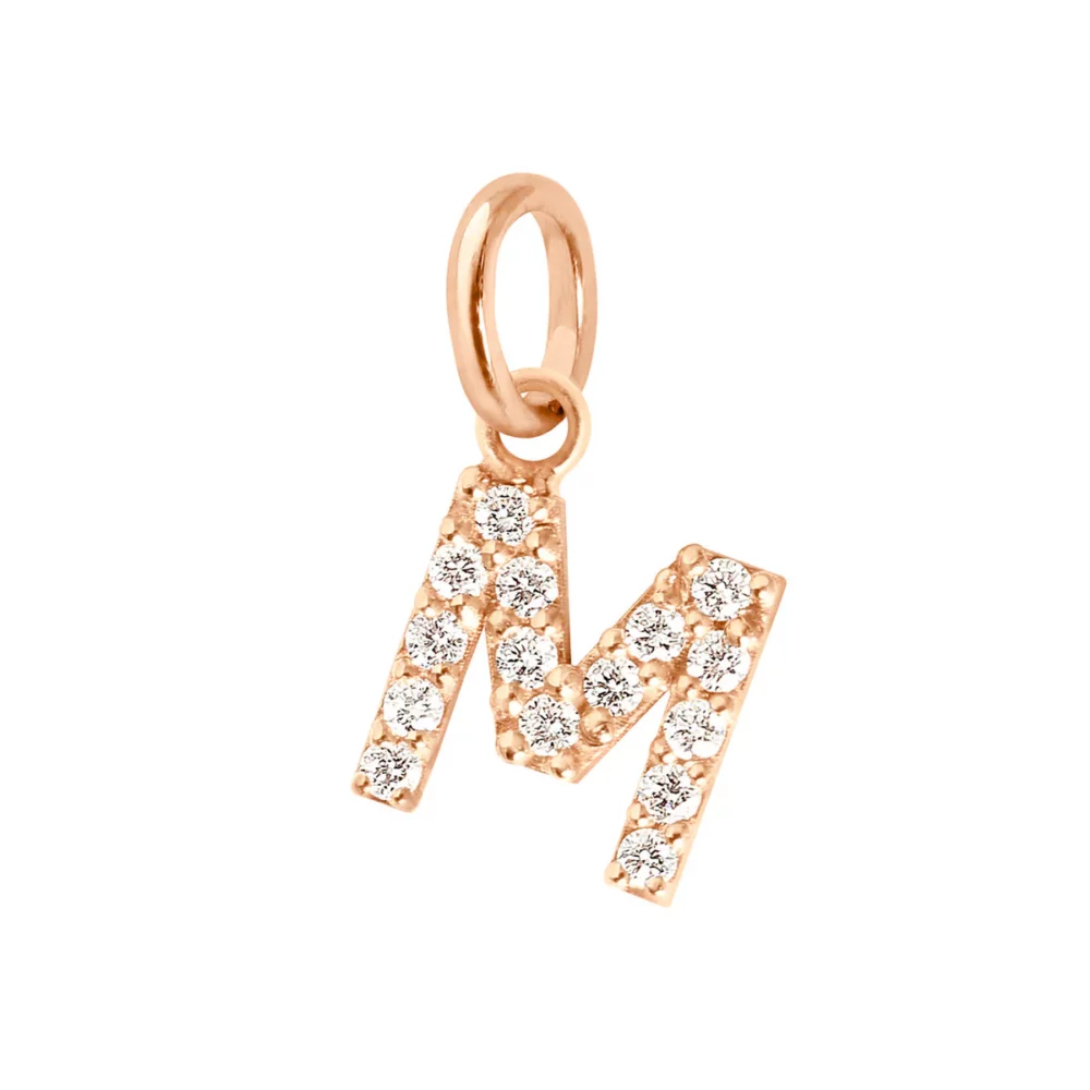 Gigi Clozeau - Pendentif initial M or rose, diamants