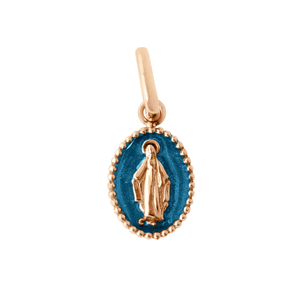 Gigi Clozeau - Pendentif Madone or rose, résine jungle