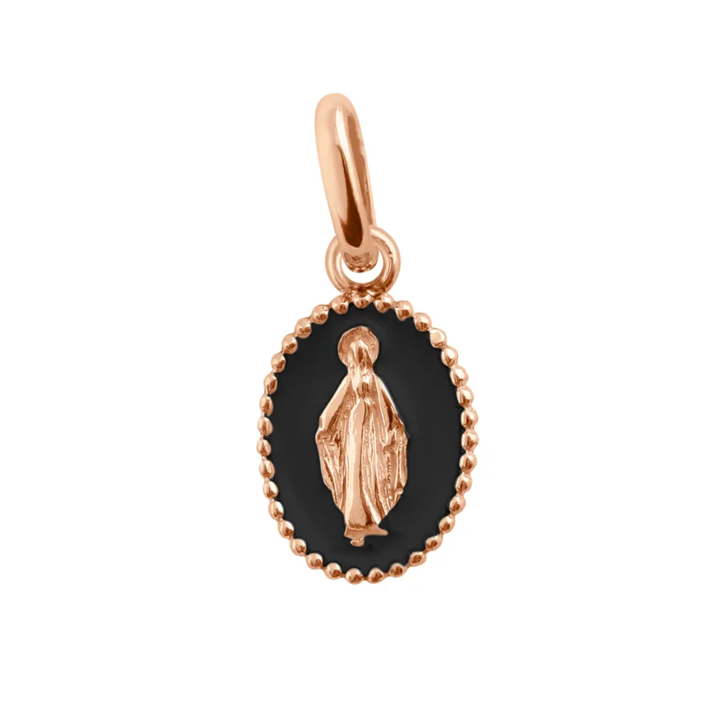 Gigi Clozeau - Pendentif Madone or rose, résine noire