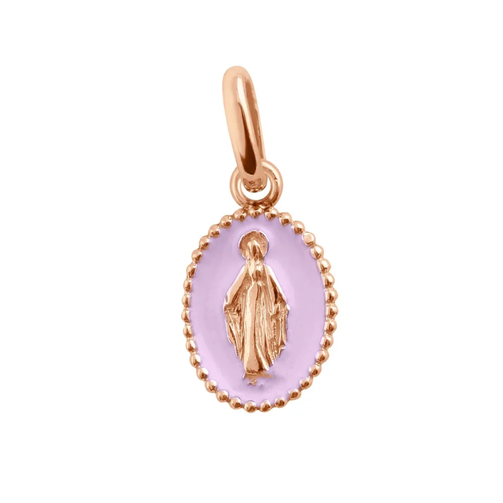 Gigi Clozeau - Pendentif Madone or rose, résine parme