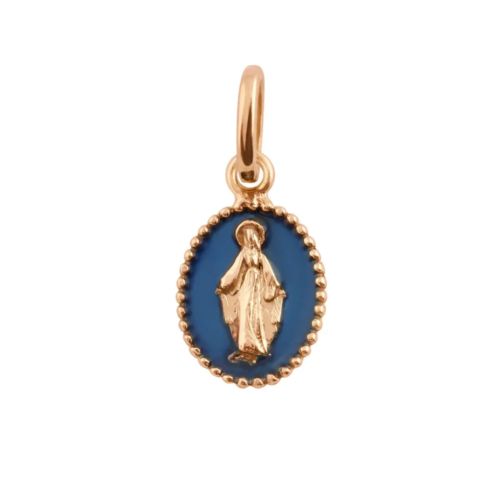 Gigi Clozeau - Pendentif Madone or rose, résine prusse