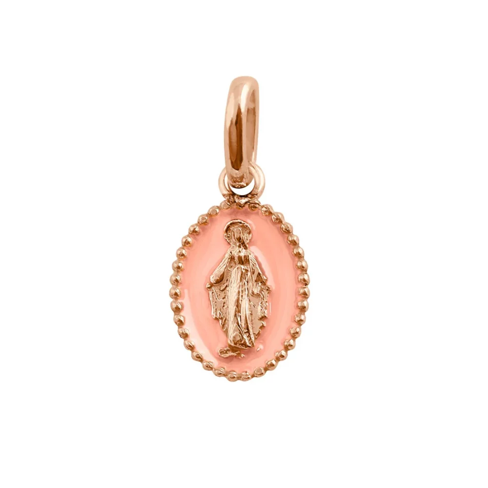 Gigi Clozeau - Pendentif Madone or rose, résine saumon