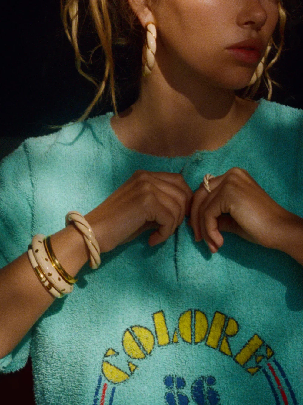 Aurélie Bidermann - Créoles Diana ivoire grand modèle – Image 2