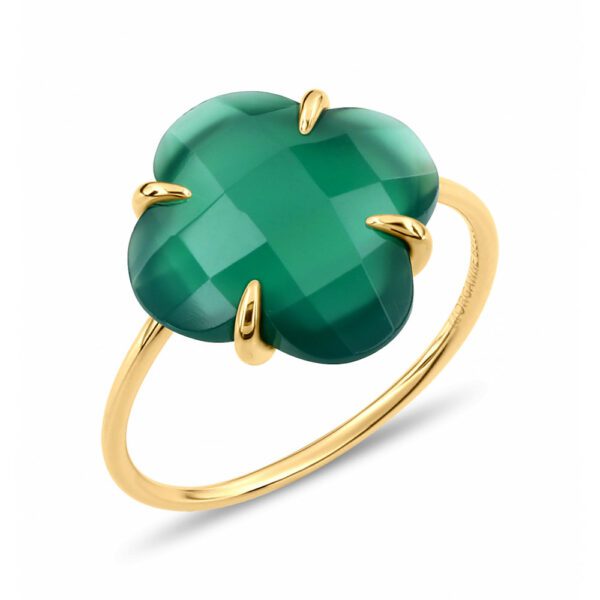 Morganne Bello - Bague Victoria or jaune & agate verte