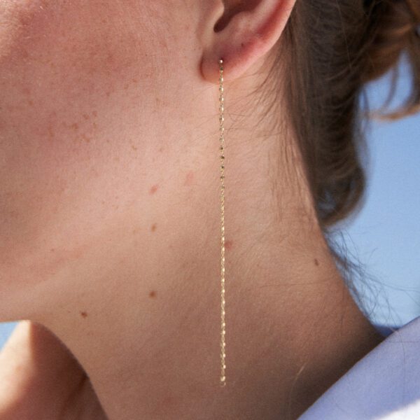Charlet - Mono boucle Diamantée or jaune 10cm
