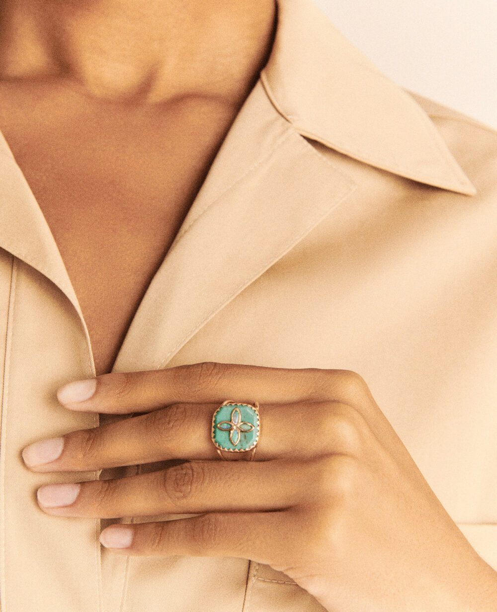 PASCALE MONVOISIN - Bague Bowie n°2 turquoise – Image 2