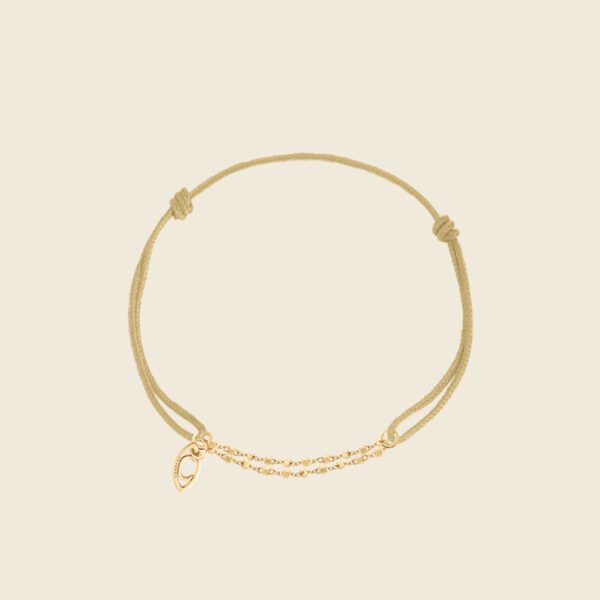 Charlet - Bracelet Diamanté cordon beige or jaune