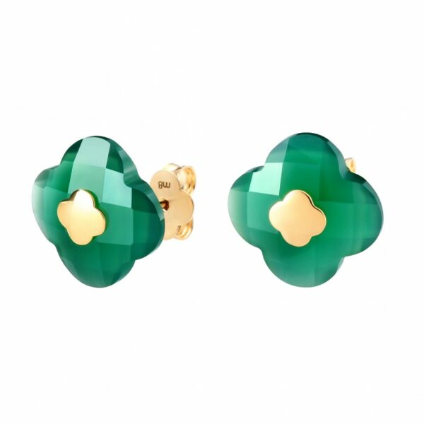 Morganne Bello - Boucles d'oreilles Victoria or jaune & agate