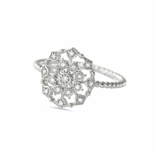 Maria Battaglia - Bague Muredda or gris & diamants