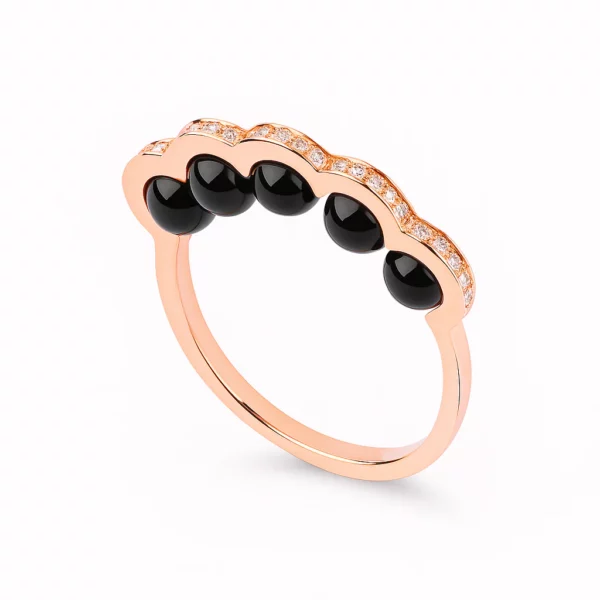 D1928 - Bague Coco Beach or rose onyx & diamants