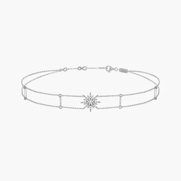 Djula - Choker soleil or gris & diamants